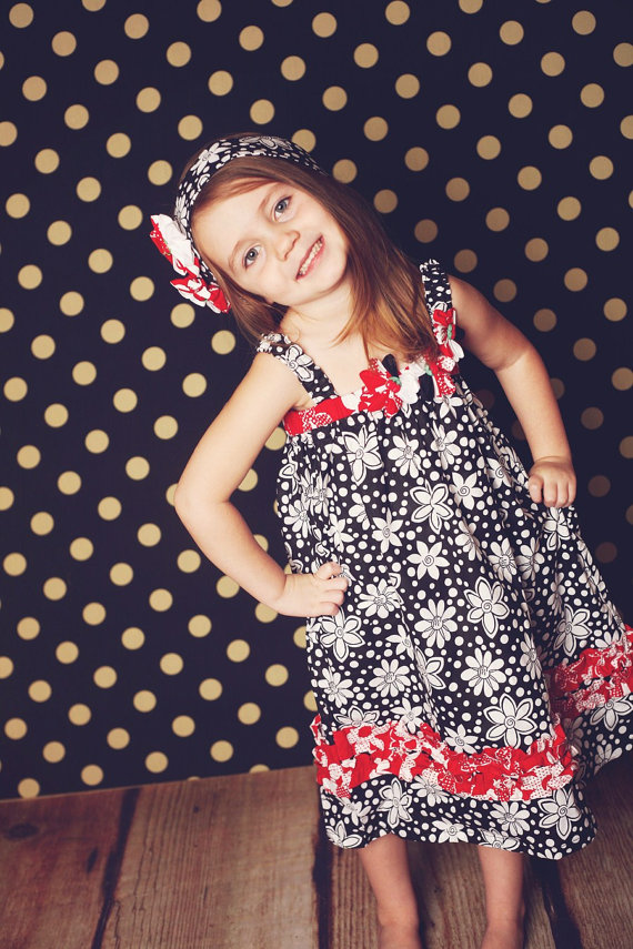 Kanzashi Summer Dress, Girls Sewing pattern, Pattern Pdf- 2 to 10 years, For beginners 