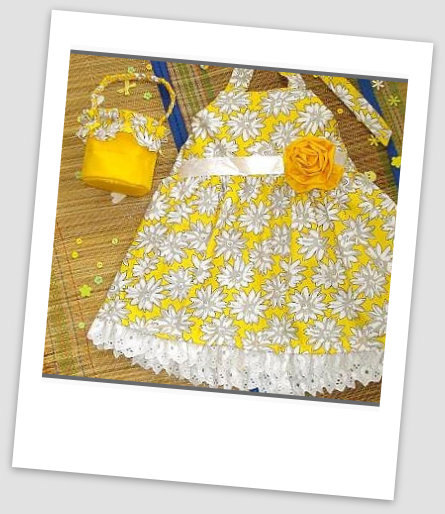 Easy Sundress with Flower Basket, For Beginner, Sewing Pattern Pdf