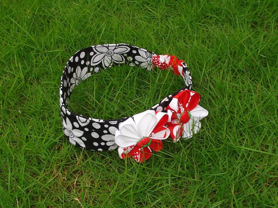 Sewing Pattern Girls Head Band, Kanzashi Flowers Head Band, pdf Pattern