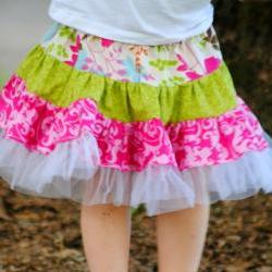 Pdf Pattern, Twirly Swirly Skirt, Sewing Pattern, 2 to 10 years of age, For beginners