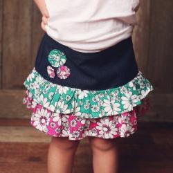 Sewing Pattern Girls Skirt, Pdf Pattern for 2 to 8 Yrs, Ruffled Denim Skirt