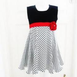 Rosette Dress Sewing Pattern for Girls ( pdf pattern), 2 to 10 Years
